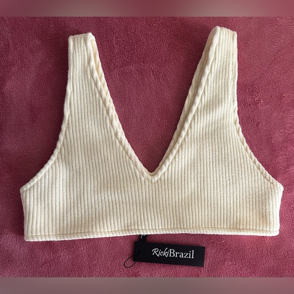 Ricki Brazil  Bralette Crochet woman’s size M White stretch - Picture 1 of 5